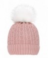 ThunderCloud Men & Women's Luxurious Faux Fur Pompom Thick Knit Winter Beanie - Pink - C21884MRTIN