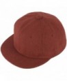 RaOn H100 Unisex Wool Basic Short Bill Cute HipHop Ball Cap Bill Snapback Flat Hat - Dark-red - CU184G3DAGL