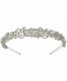 EVER FAITH Silver-Tone Austrian Crystal Bridal Flower Vine Tear Drop Head Band Clear - C811XXDX6EF