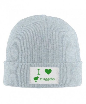 I Love Chicken Nuggets Men's Stretch Fleece Skull Beanie Hat Printed Cherished Knit Fleece Hat - Ash - C512N1S2YAT