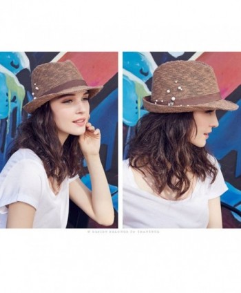 Aimsunaw Womens Summer Short Fedora in Women's Fedoras