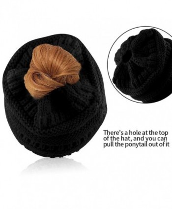 Vanzon Winter Knitted Ponytail Stretch in Women's Skullies & Beanies