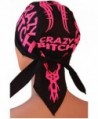 Skull Cap Biker Caps Headwraps Doo Rags - Neon Crazy Bitch on Black - C212ELHOG9Z