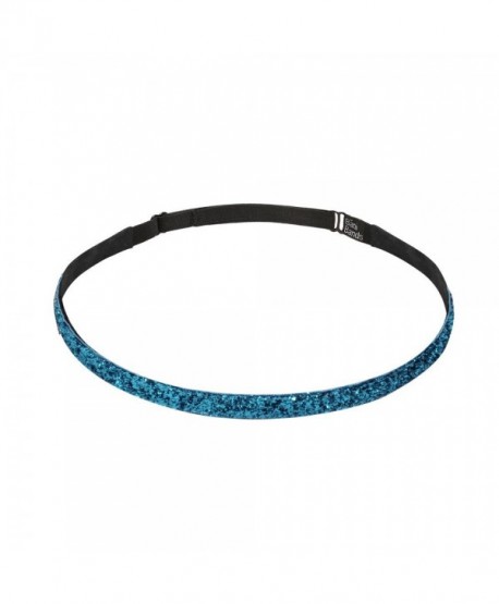 Bani Bands Women's Glitter Skinny Adjustable Headband with Non-Slip Lining - Turquoise - C211EAPXBZN