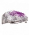 UBI NYH Flower Checkered Hat Purple in Women's Newsboy Caps