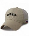 LOCOMO Russia Flag Embroidered Patriot Mesh Side Baseball Cap FFH253BLK - Khaki - CV11UB9WLF9