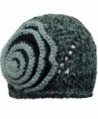 Luxury Divas Beautiful Crochet Knit Beanie Cap Hat - Black - CY11FU6JJZ3