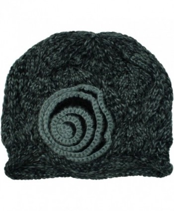 Black Beautiful Crochet Knit Beanie in Women's Skullies & Beanies