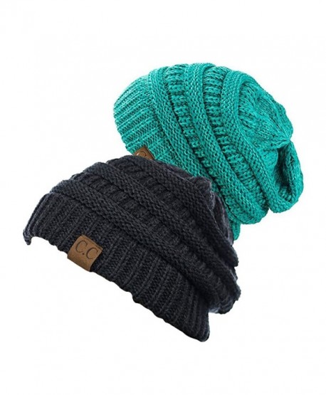 NYFASHION101 Unisex Multicolor Warm Cable Knit Thick Beanie Cap - CM12O2NHQIM NYFASHION101 Unisex Multicolor Warm Cable Knit Thick Beanie Cap - CM12O2NHQIM