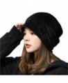 Women's Velvet Beanies Winter Korean Fashion Hats - Black - CG186Q8XHUN