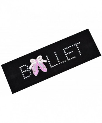 BALLET SLIPPER Rhinestone Stretch Headband - Black - CI11P98JWTZ