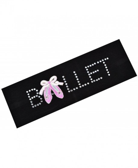 BALLET SLIPPER Rhinestone Stretch Headband - Black - CI11P98JWTZ