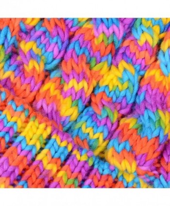 JcxHat Rainbow Crochet Chunky Slouchy