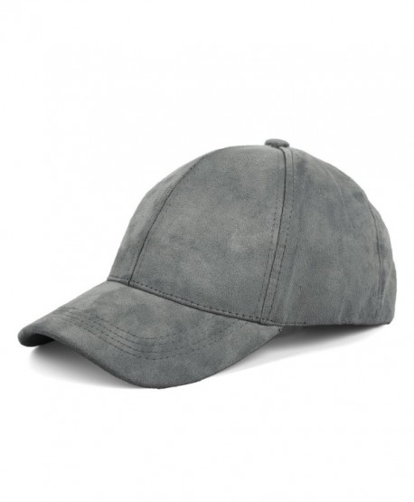 JOOWEN Unisex Faux Suede Baseball Cap Adjustable Plain Dad Hat For Women Men - Ash Grey - CT12EL625E9
