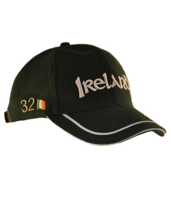 Carrolls Irish Gifts Baseball Cap With Ireland 32 Lettering and White Piping Detail- Green Colour - CG11ZF0TNBT