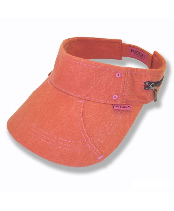 Hothead Large Brim Sun Visor Hat - Biowash in Orange - CB11KF41W3H
