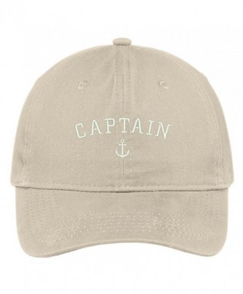 Trendy Apparel Shop Captain Anchor Embroidered Soft Cotton Adjustable Cap Dad Hat - Stone - CM12NZQYA21