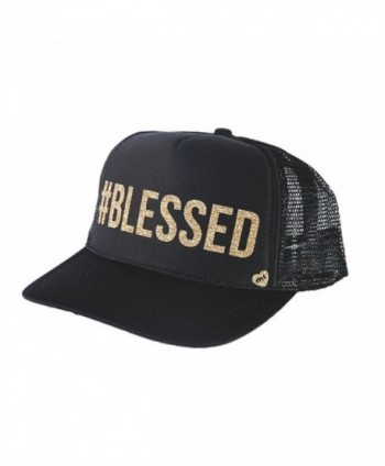 Mother Trucker Womens BLESSED Black in Women's Baseball Caps