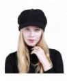 Winter Warm Hat For Women Fashion Knitted Hat Acrylic Fibers Snow Ski Caps With Visor - Black - C0187R7NMXQ