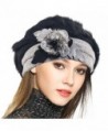 VECRY Lady French Beret 100% Wool Beret Floral Dress Beanie Winter Hat - Angola-black - C712OB9J69O