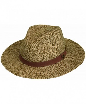 wallaroo Men's Outback Sun Hat - 100% Paper Braid - Classy Style - Brown - CC118E37Z0F