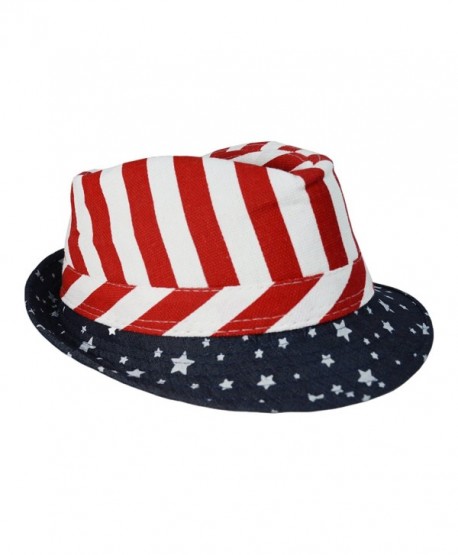 Kid's Short Brim Trilby Fedora Hat - Stars and Stripes - CT12IJYANKV