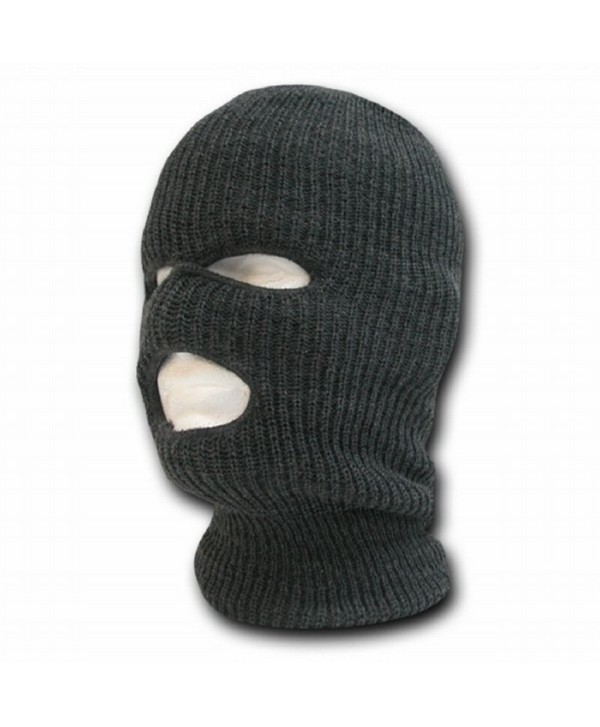 Decky 3 Hole Knit Ski Mask Cap Beanie - Charcoal Grey - CW11BYOJ3SN