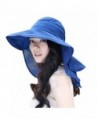 Flyou Sun Hats Foldable Beach Cap for Women UPF50+ Wide Brim UV Protection Beach Hat Neck Face Flap Cap - Navy - CJ1832RTM4K