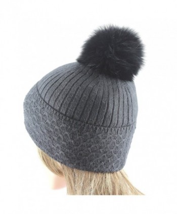 EL COUTURE Rhinestones Pom Removable Beanies