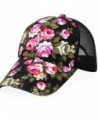Voberry Womens Cotton Floral Baseball Cap Summer Meshy Snapback Cap Hat - Black - CJ12H5UZRJD