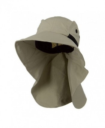 Juniper Men's Khaki Wide Brim Outdoor Sun Flap Hat - CB11W4SMSB7