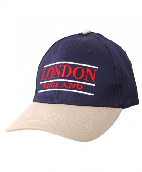 London England Embroidered Baseball Cap (Blue Beige) - Navy/Beige/Red/White - CO116MAR245