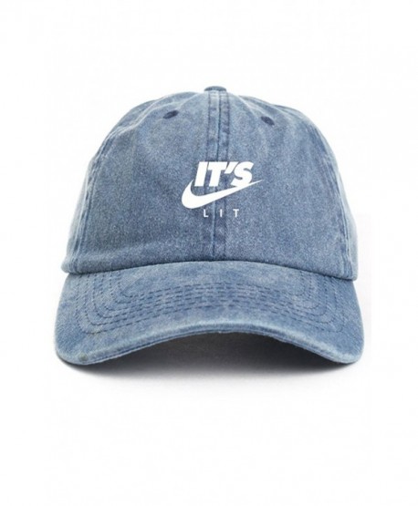 It's Lit Swoosh Denim Unstructured Dad Hat - CT12O3J418F