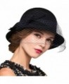 Maitose Trade Women's Vintage Fedoras Wool Felt Veil Hat - Black - C1128NIYIO1