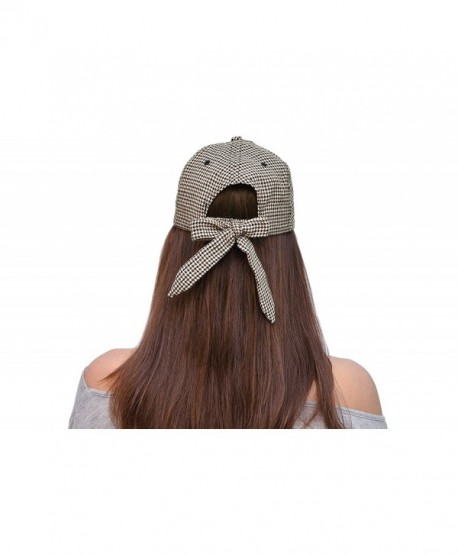 Skyed Apparel Women's Trendy Bowtie Baseball Cap Hat Collection (Multiple Colors) - Dark Olive Chidori Pattern - C412JYWBYJR