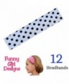 1 DOZEN Polka Dot Cotton Stretch 2 Inch Wide Headbands - Great For Embroidery! - White Dot - C511G7YPSJD