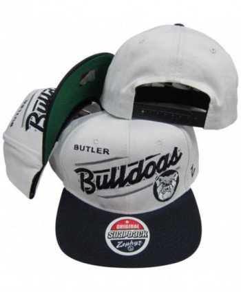 Butler Bulldogs White/Navy Adjustable Snapback Hat / Cap - C3116QJGD0R