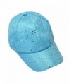 Hatop Sequin Adjustable Super Cool Sport Outdoor Cloth Baseball Cap (Light Blue) - CL12DAFPNXL