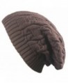 Vocni Womens Warm Caps Winter Stretch Chunky Cable Knit Outdoors Skullies Beanies Slouchy Hats - Coffe - CO188R04AR9