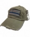 BlvdNorth Thin Blue Line LEO American Flag Hat / cap Olive Green - CQ129HUOWGX