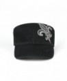 Womens Rhinestone Washed Army Cap