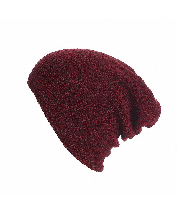 Maoko Unisex Slouchy Winter Hats Knitted Skull Caps Soft Warm Beanie - 107-winered - CE12MKATC0H