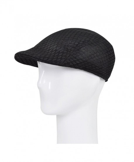 Premium Summer Mesh Golf Ivy Driver Cabby Newsboy Cap Hat - Diff Colors/Sizes - Black - CJ1216NJHQJ