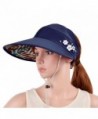 VBIGER Womens Visor Hat UPF 50+ Sun Protective Sun Hat Large Brim Summer Beach Hat - Navy Blue - CG17Z67MNA6