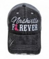 Embroidered "Nashville Forever" Grey Vintage Baseball Trucker Cap Hat Western - Hot Pink Cowboy Boot - CP12NT0EC11