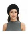 Ferand Women's Soft Real Rex Rabbit Fur Knitted Headband- Dual-use as Warm Snood Scarf for Winter - Black - CK188IT737E