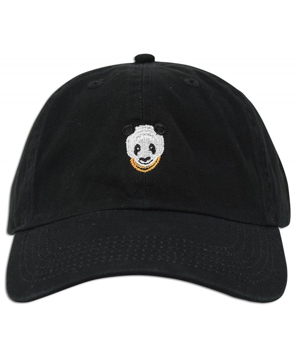 Panda Embroidered Dad Hat Baseball Cap Polo Style Adjustable - Black - CB12O9YYZ6A