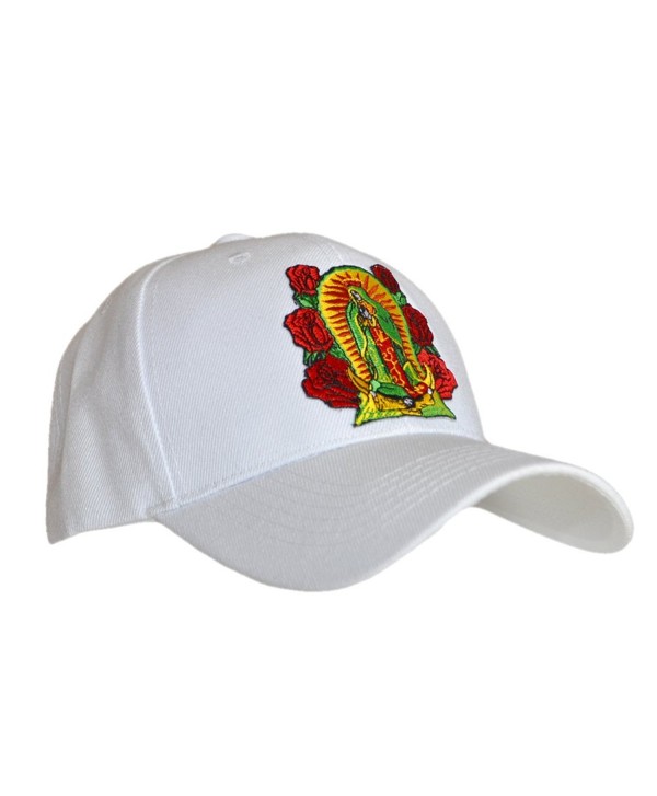 ShearFinesse Lady Guadalupe Virgin Mary Black or White Dad Hat w/Velcro or Buckle Strap - White - CL1839OIIC3