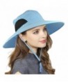 Womens Waterproof Sun Hat- UV Protection Wide Brim Bucket Mesh Boonie Hat Adjustable Fishing Cap - Blue - CC189ZU87NW