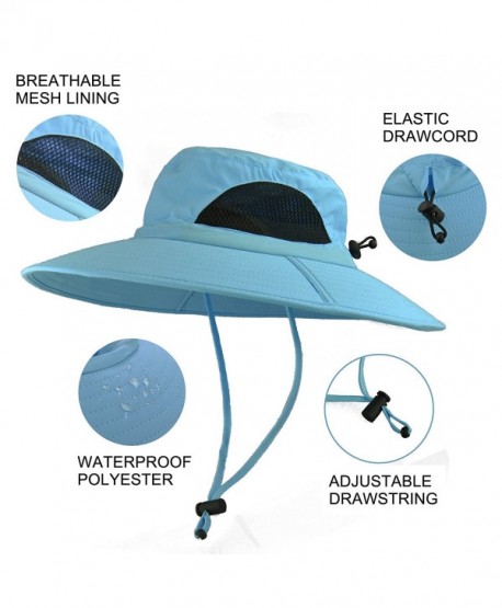 Womens Waterproof Sun Hat- UV Protection Wide Brim Bucket Mesh Boonie ...